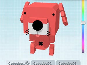 好きなパーツを組み合わせ3Dの子犬を作れるiPhoneアプリ「キューブドッグ」