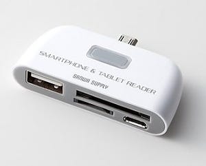 サンワダイレクト、Android端末に各種USB機器を接続できるカードリーダー
