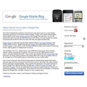 米国で「Galaxy Nexus」のオンライン直販が開始 - 米Googleが399ドルで提供