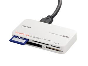 バッファロー、USB 3.0とTurboPC EX対応「超高速」カードリーダー/ライター