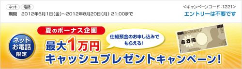 ネット 電話限定 仕組預金で最大1万円もらえるキャンペーン 新生銀行 マイナビニュース