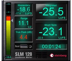 Steinberg、ラウドネスメータープラグイン「SLM 128」を無償公開