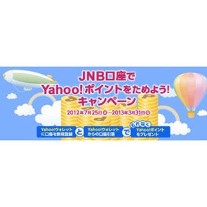 ジャパンネット銀行口座で「Yahoo!ポイント」がもらえるキャンペーン開始