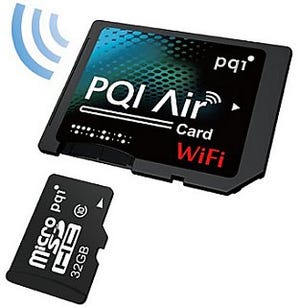 PQI、Wi-Fi機能を内蔵したmicroSDカード変換アダプタ