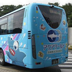 茨城県「アクアワールド大洗水族館」をPR、茨城交通にラッピングバス登場!