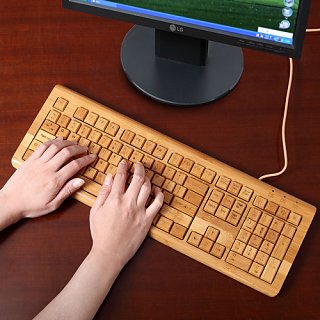 山陽トランスポート、手に優しいオール竹製のUSBキーボード