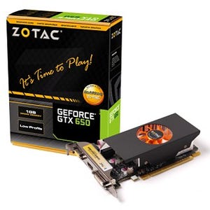 ZOTAC、補助電源不要でロープロ対応のGeForce GTX 650グラフィックスカード