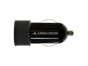 グリーンハウス、iPhone/スマホを充電できるUSBシガーソケットアダプタ