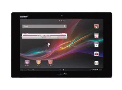 ドコモ 10 1型androidタブ Xperia Tablet Z の予約開始 3月9日より マイナビニュース