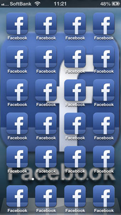 ホーム画面を劇的カスタマイズ Iphoneをfacebookアイコンで埋め尽くす