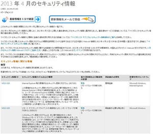 日本マイクロソフト、4月のセキュリティ情報を公開 - 緊急2件の脆弱性