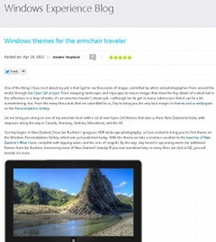 "Armchair Traveler"のためのWindowsテーマ達 - Windows Experience Blog