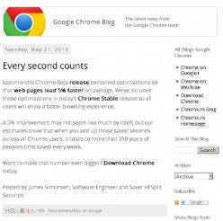 Webページのロードが平均5%速くなった「Google Chrome 27 正式版」