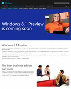 Microsoft、Windows 8.1のプレビューサイトを公開