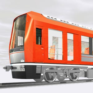箱根登山鉄道、新型車両3000形のデザイン公開! 赤系の色彩&大型の窓が特徴