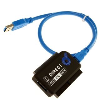 上海問屋、SATA/IDE両対応のベアドライブ接続アダプタ - PCとはUSB 3.0接続