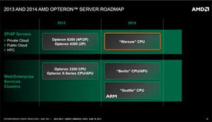 AMD、サーバ向けプロセッサのロードマップを公開 - 2014年にx86&ARM体制へ
