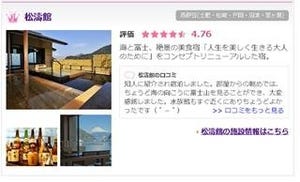 富士山が見える宿人気ランキング、静岡県1位は「松濤館」、山梨県1位は?