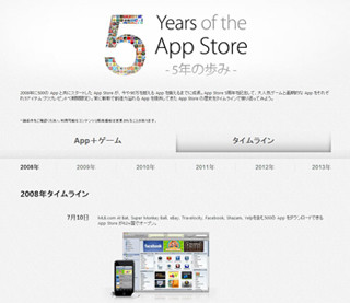 2008年にスタートしたApp Storeが5周年、記念に10アプリを無料公開