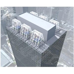 東京都・新宿区の「新宿三井ビルディング」屋上に"超大型制震装置"を設置
