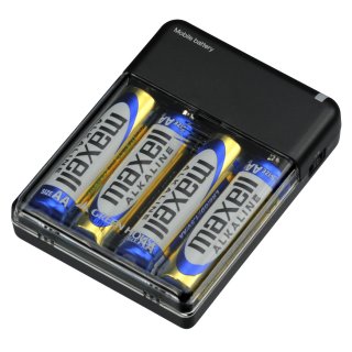 グリーンハウス、単3形電池×4本で充電できるモバイルバッテリー