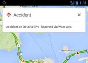 米Google、「Google Maps」アプリでWazeのリアルタイム交通情報を表示