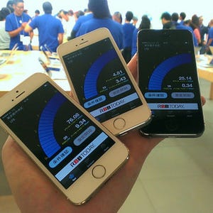 iPhone 5sスピードテスト、3社のiPhoneを使い通信速度を比べてみた - パート1：アップルストア銀座編