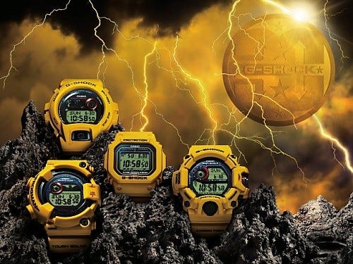 黄色い稲妻 - G-SHOCK 30周年記念モデル第4弾「Lightning Yellow