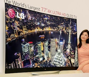 韓国LG、4K・有機ELの湾曲型として世界最大の77型テレビをCES 2014で公開