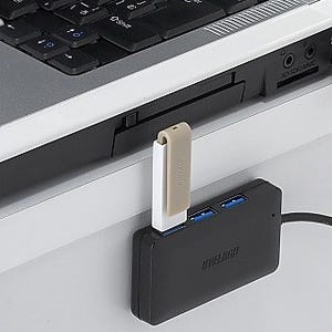 バッファロー、マグネット固定できるセルフ/バスパワー型のUSB 3.0ハブ