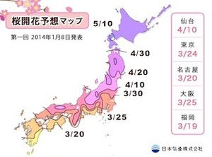 今年の桜は? 日本気象、全国の桜の名所と各都市の開花日の予想を発表