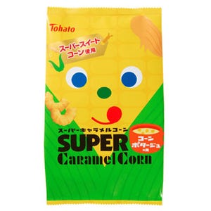 コーンポタージュ味の「スーパーキャラメルコーン」発売 - 東ハト