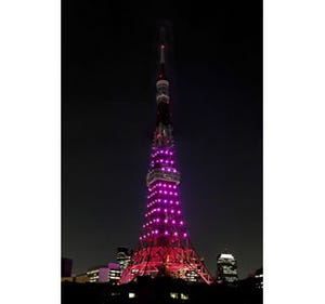 満月の夜は東京タワーがピンクに! 「満月ダイヤモンドヴェール」スタート