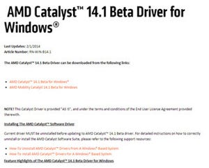 米AMD、リリース延期のMantle対応ドライバ「Catalyst 14.1 Beta」を公開