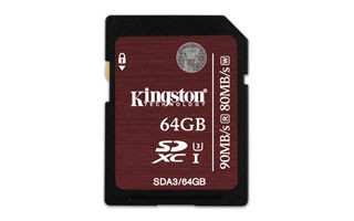 Kingston、最速規格U3準拠のSDXCカード - 書き込み30MB/秒以上で4K録画も可