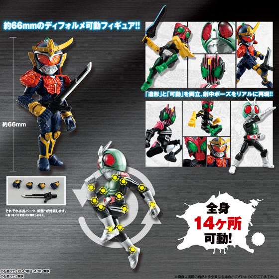 66アクション仮面ライダー』デフォルメサイズで驚きの可動性能! 2/25発売 | マイナビニュース