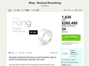 魔法の指輪「Ring」が正式に量産化準備へ - 米Kickstarterで資金調達達成