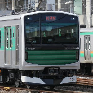 JR烏山線の新型車両EV-E301系「ACCUM」、試乗会で宇都宮～宝積寺間を走行!