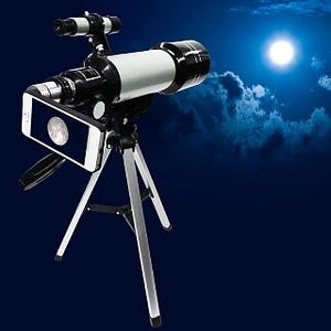 アユート、iPhoneで最大50倍の超望遠撮影が楽しめる天体望遠鏡セット