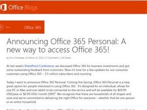 月額7ドルのOffice 365 Personalが登場、Office for iPad登場の布石とも