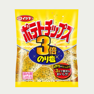 湖池屋、"のり"が3倍かかった「ポテトチップス 3倍のり塩」発売