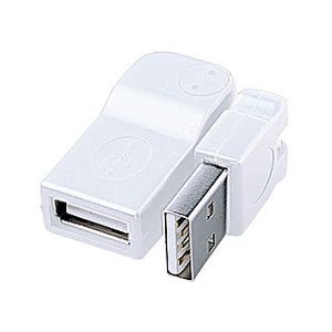 サンワ、USB配線の出っ張る向きを変更できる中継コネクタ
