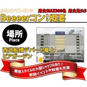 千葉県船橋市のデパート屋上で、ビールと出会いを楽しむ街コン開催