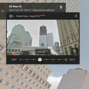 Google、ストリートビューに「過去の風景に戻る」機能