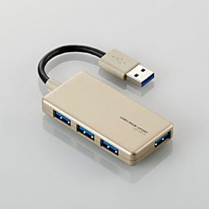 エレコム、USB 3.0/USB 2.0対応4ポートUSBハブ - 薄型やセルフパワー駆動など
