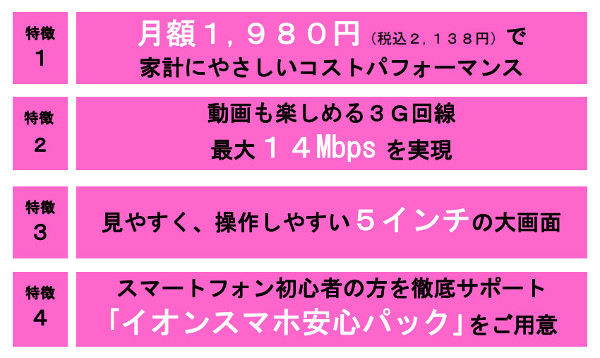 イオンスマホ 販売 安心 パック