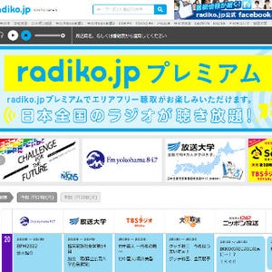 エリアフリーでラジオを聴ける「radiko.jpプレミアム」、会員数10万人を突破