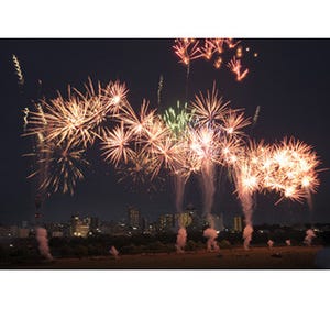 千葉県で1万発の「松戸花火大会」開催 -  "地上花火"の光の競演が圧巻!
