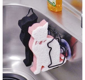 猫さえいれば食器洗いも楽しくなる! 猫型スポンジが可愛い!