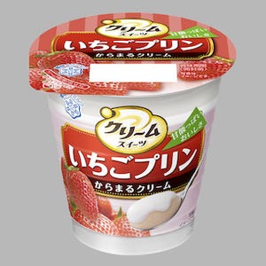 国産いちご果汁使用「クリームスイーツ いちごプリン」発売-雪印メグミルク